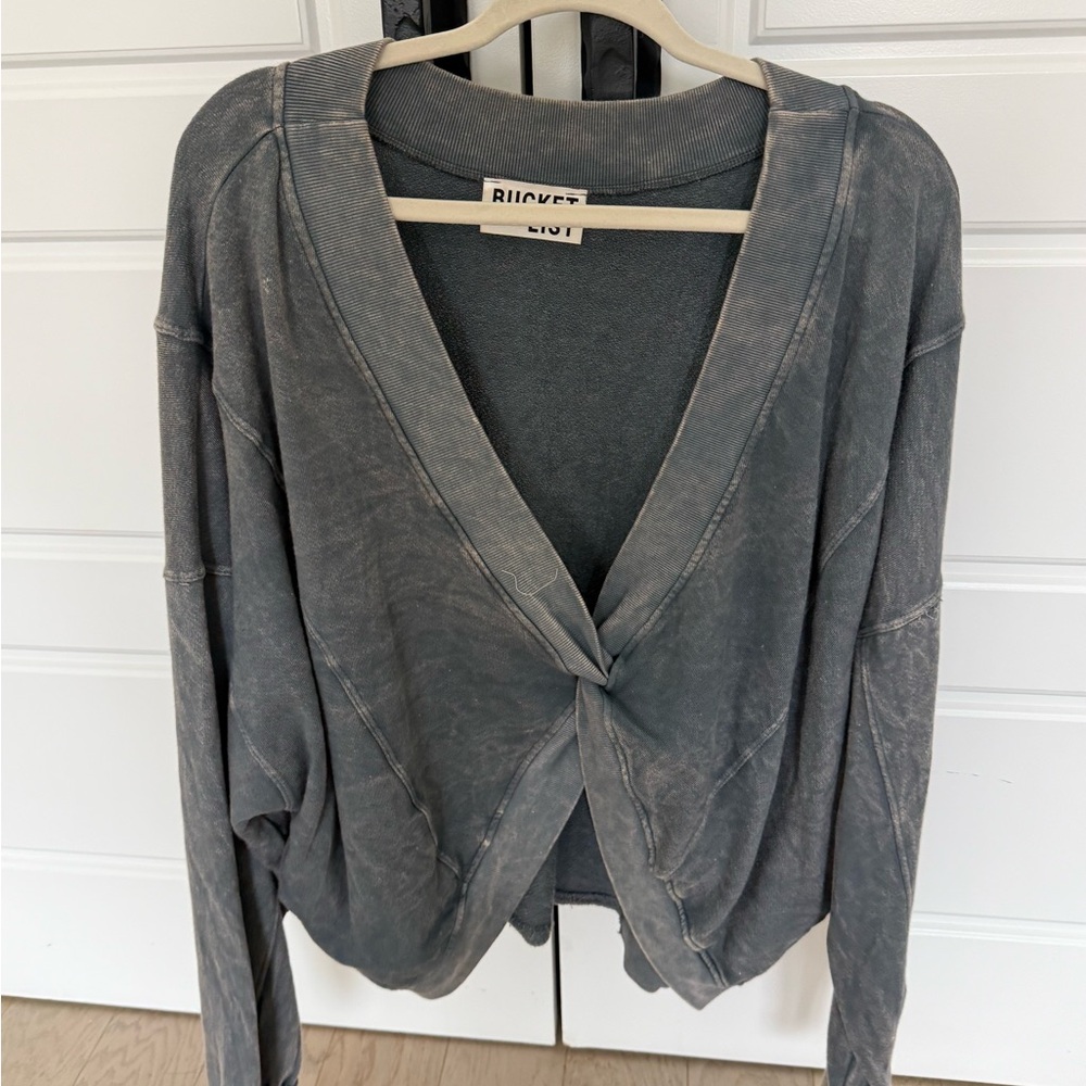 BUCKETLIST Charcoal V-Neck Sweater
